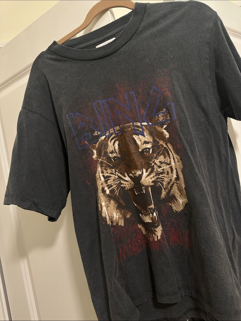 Anine Bing, Vintage-Inspired Black Tiger Graphic Tee - Medium